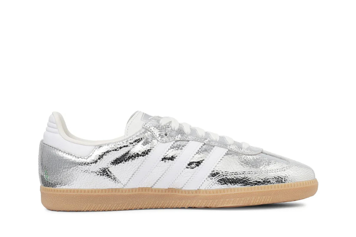 Adidas Samba OG Silver Metallic Cracked Leather