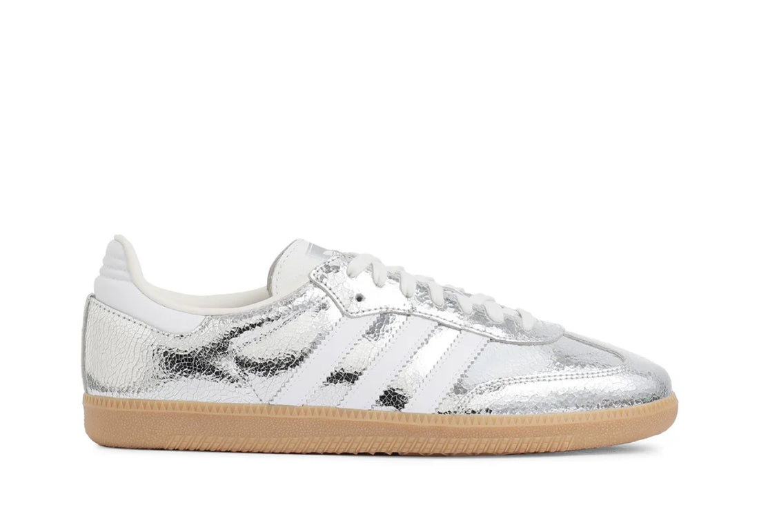 Adidas Samba OG Silver Metallic Cracked Leather
