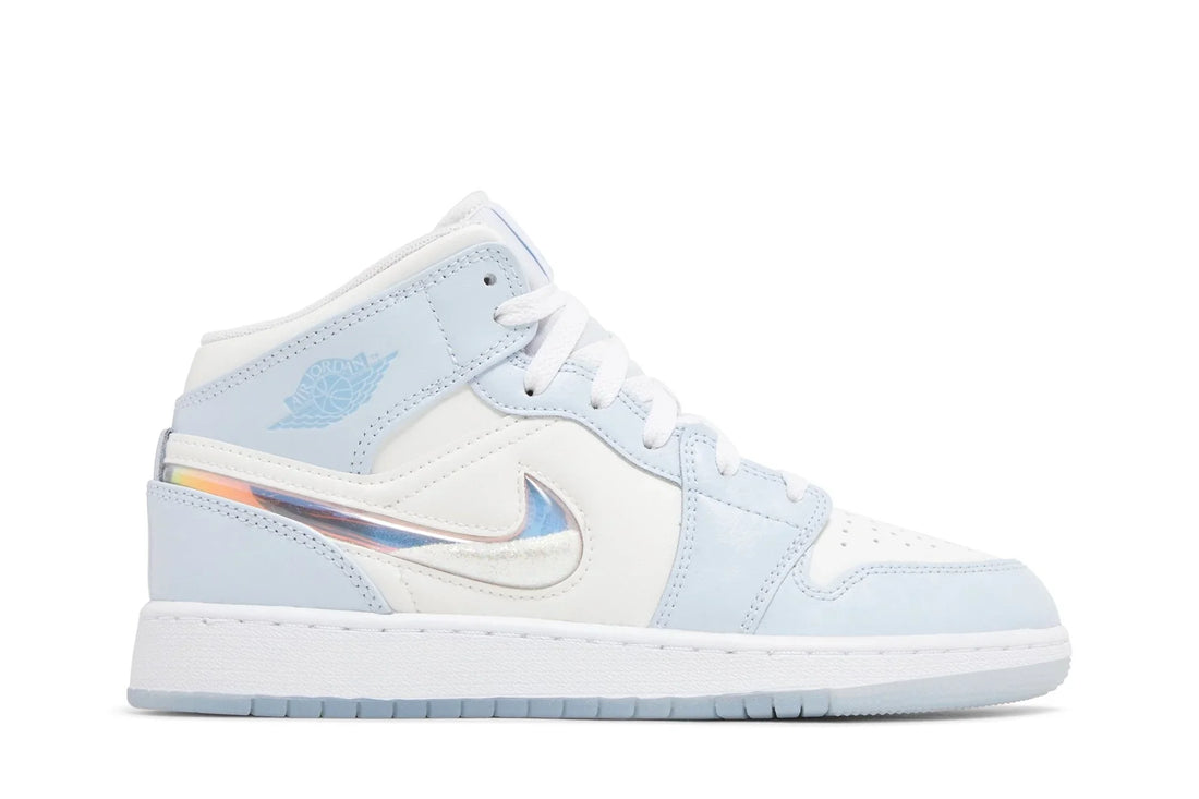 Air Jordan 1 Mid Glitter Swoosh Blue